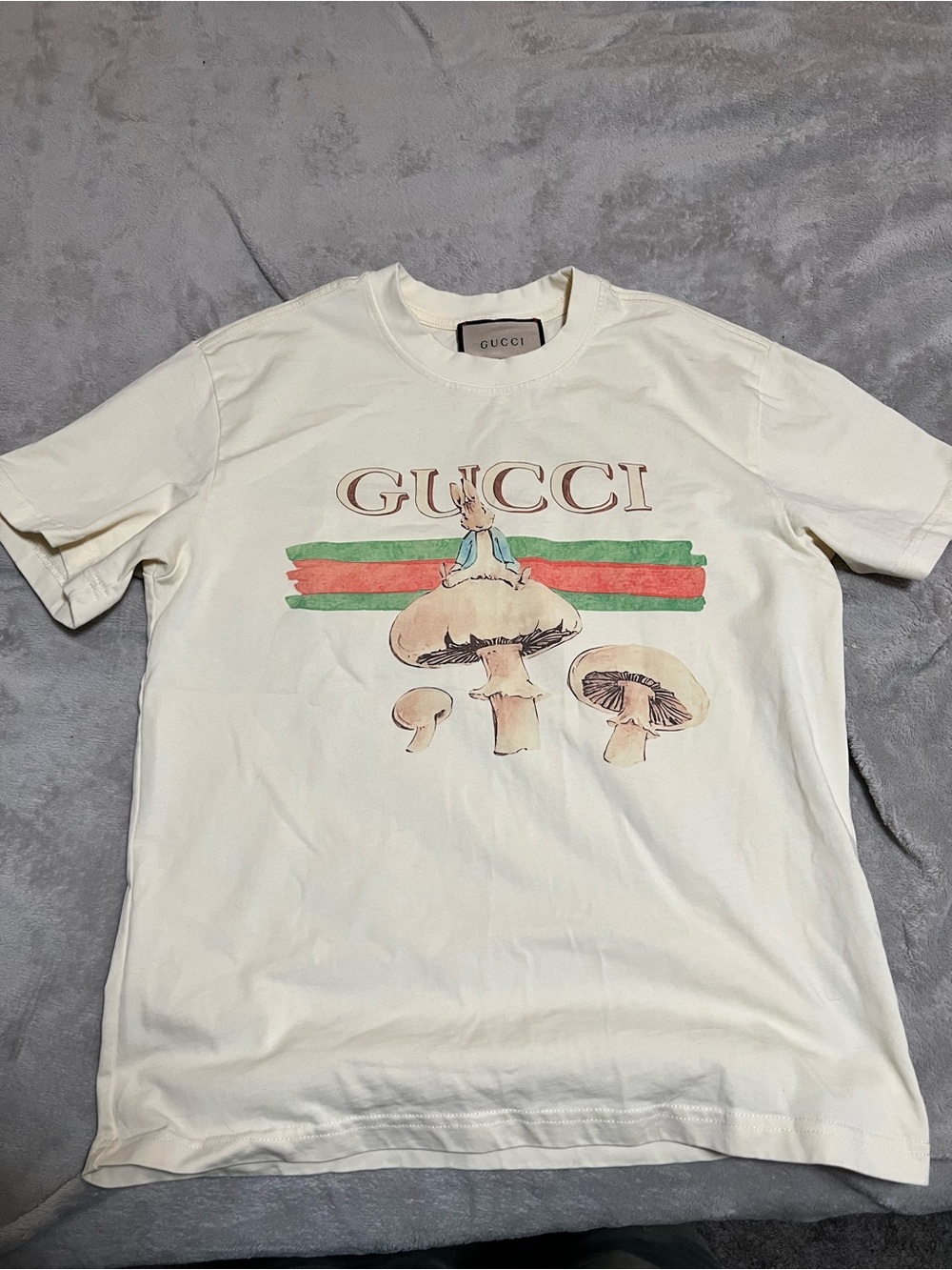 Gucci Cream Peter Rabbit T-shirt Brasil Tag